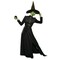 Women's Classic Witch Costume Black Fitted Top Skirt With Front Slit Size 8-10